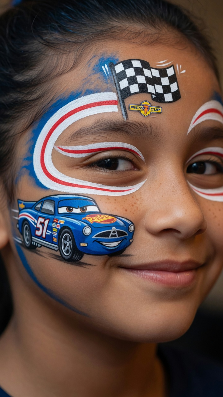 059 Charming Disney Cars Face Paint Ideas Doc Hudson Design - Themed Ideas