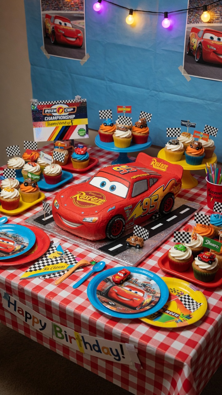 062 Creative Disney Cars Dessert Table Decorations for Birthday Parties - Themed Ideas