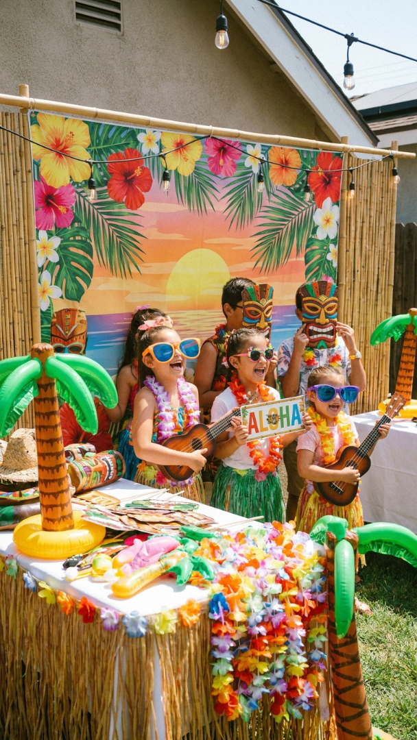 069 Fun Luau Party Photo Booth Ideas for Kids - Themed Ideas