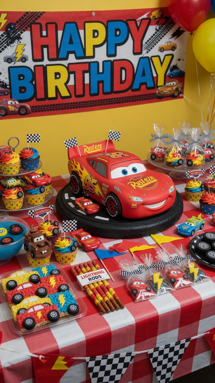 070 Creative Disney Cars Dessert Table Decoration Ideas for Kids Birthdays - Themed Ideas
