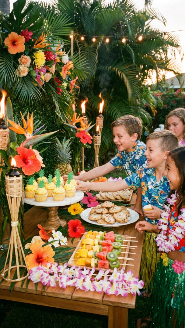 070 Fun and Colorful Luau Dessert Table Ideas for Kids Parties - Themed Ideas