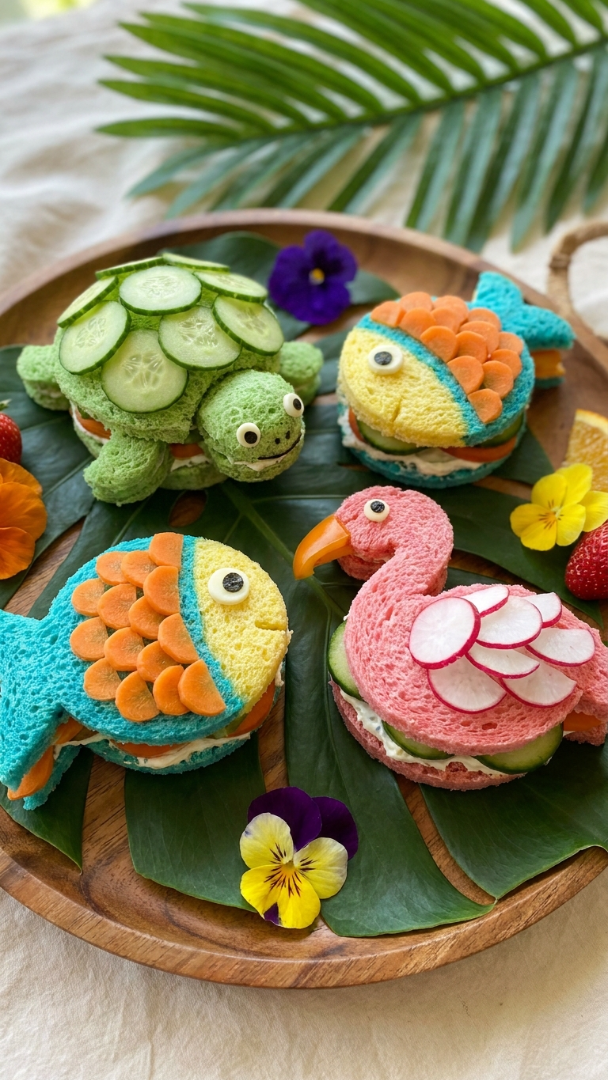 072 Adorable Mini Sandwiches for Luau Theme Parties - Themed Ideas