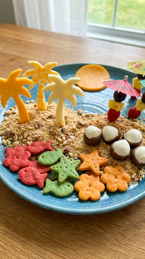075 Fun Tropical Cheese and Cracker Snacks for Kids - Themed Ideas