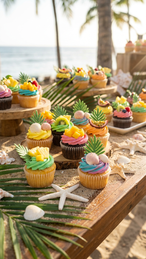 078 Tropical Themed Cupcakes for Kids Luau Parties - Themed Ideas